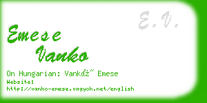 emese vanko business card